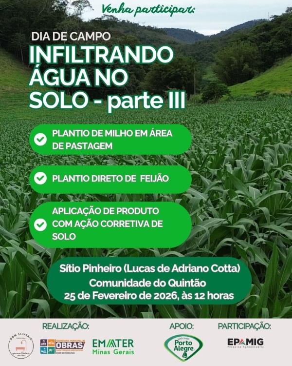 INVESTIMENTO NA AGRICULTURA DE DOM SILV&Eacute;RIO: PLANTIO E TECNOLOGIA NO CAMPO