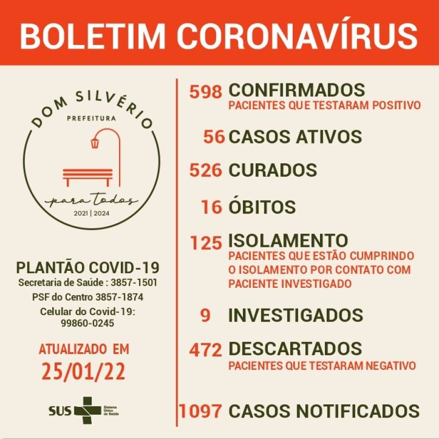 Boletim epidemiológico Covid-19 - 25 de janeiro