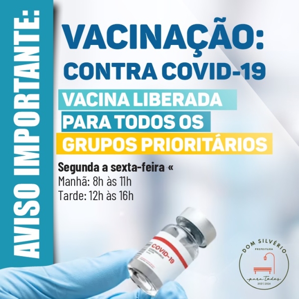 VACINAÇÃO CONTRA COVID-19 PARA GRUPOS PRIORITÁRIOS