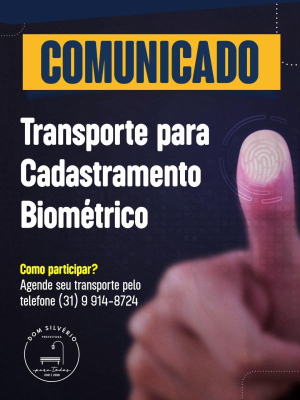 PREFEITURA DE DOM SILV&Eacute;RIO OFERECE TRANSPORTE GRATUITO PARA CADASTRAMENTO BIOM&Eacute;TRICO
