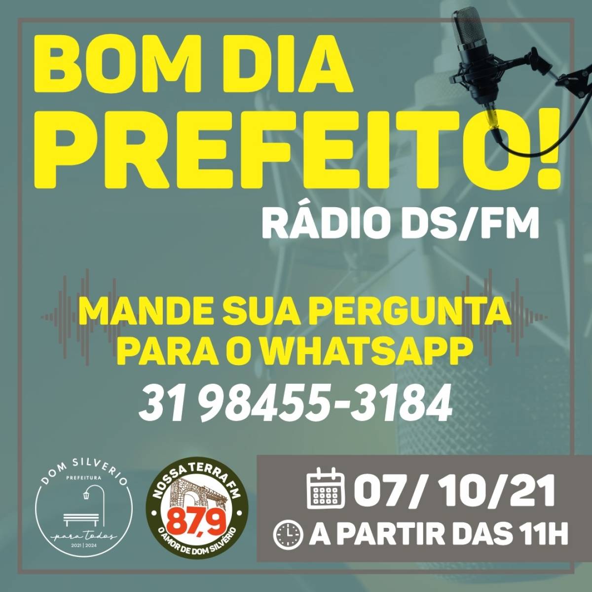Prefeitura Municipal de Dom Silvério - Bom dia Prefeito - 07 de outubro na  Rádio DS/FM