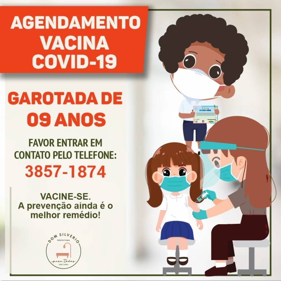 Agendamento vacinação Covid-19 -  crianças de 09 anos