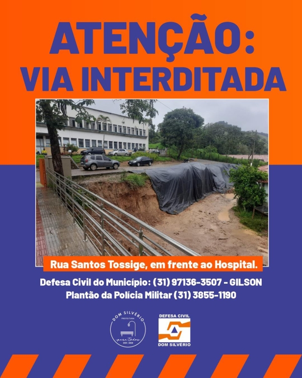 ATEN&Ccedil;&Atilde;O, POPULA&Ccedil;&Atilde;O! RUA SANTOS TOSSIGE INTERDITADA
