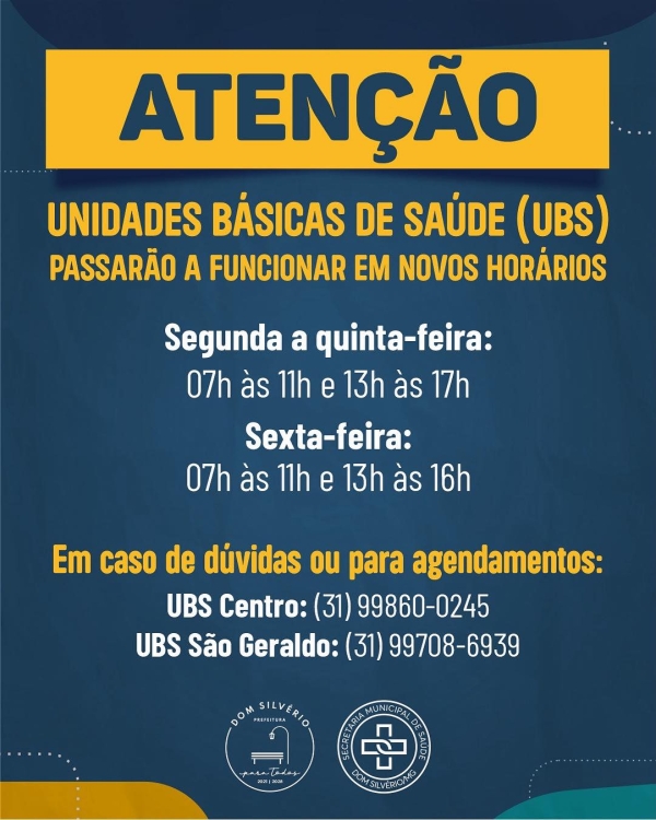 UNIDADES DE SA&Uacute;DE FUNCIONAR&Atilde;O EM NOVOS HOR&Aacute;RIOS EM AGOSTO