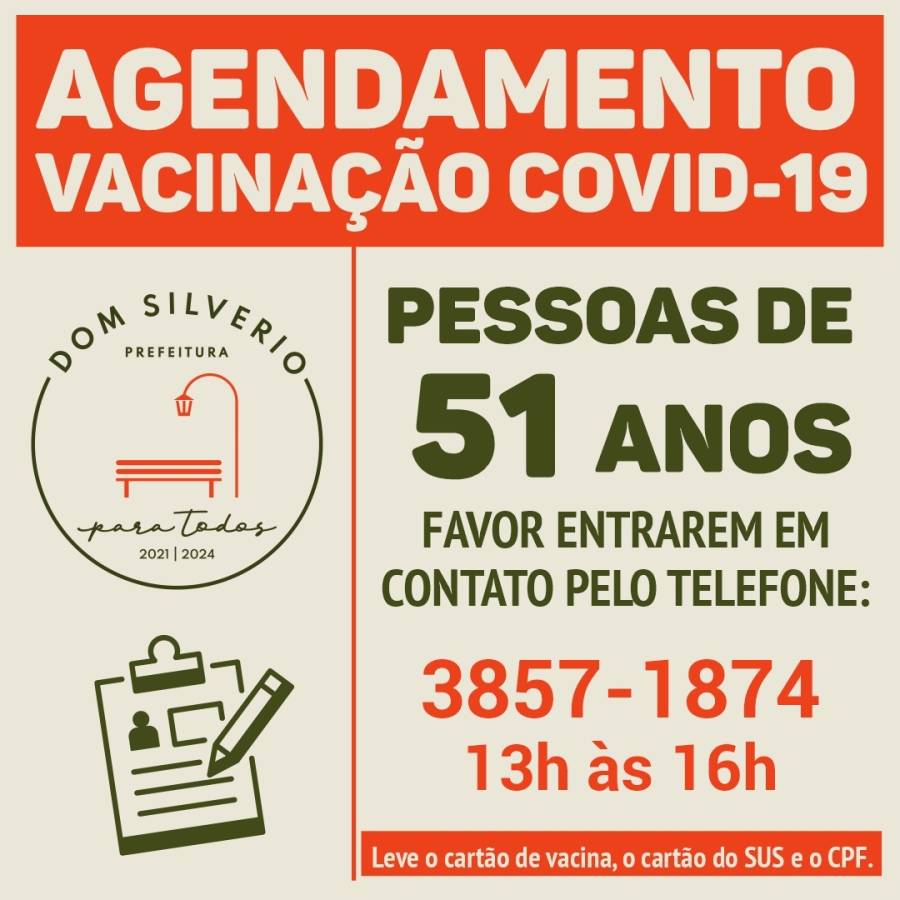 Agendamento vacinação Covid-19 - 51 Anos